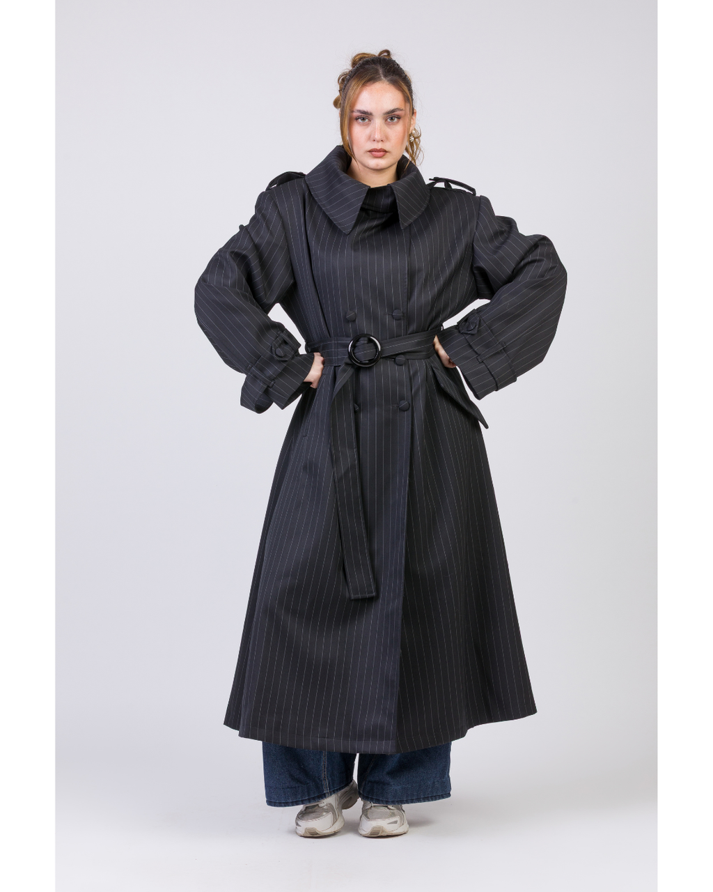 Trench Negro con lineas - Oveja bellavista tomé