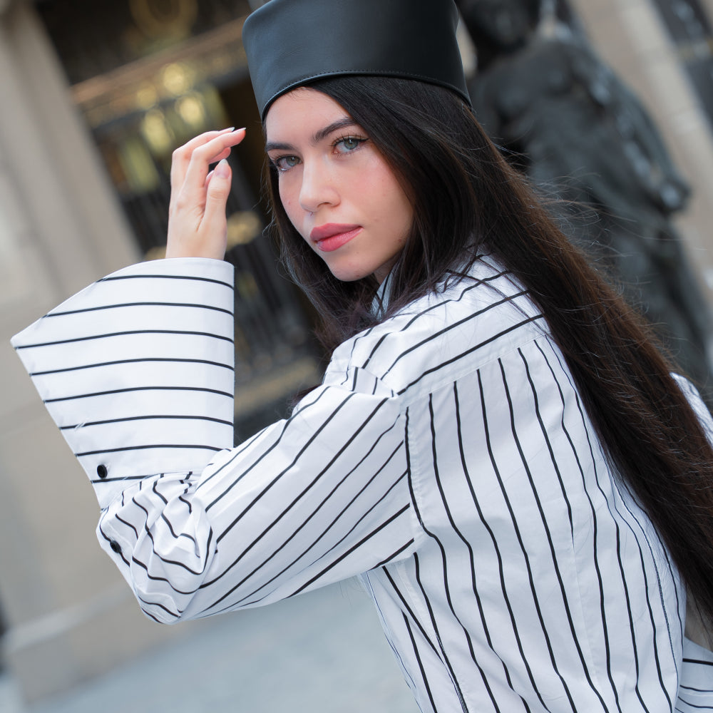 Camisa Giuseppina Segunda - blanca con lineas negras