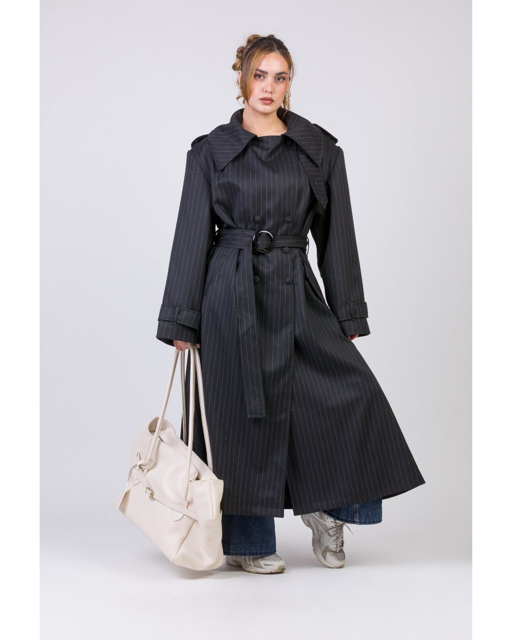 Trench Negro con lineas - Oveja bellavista tomé