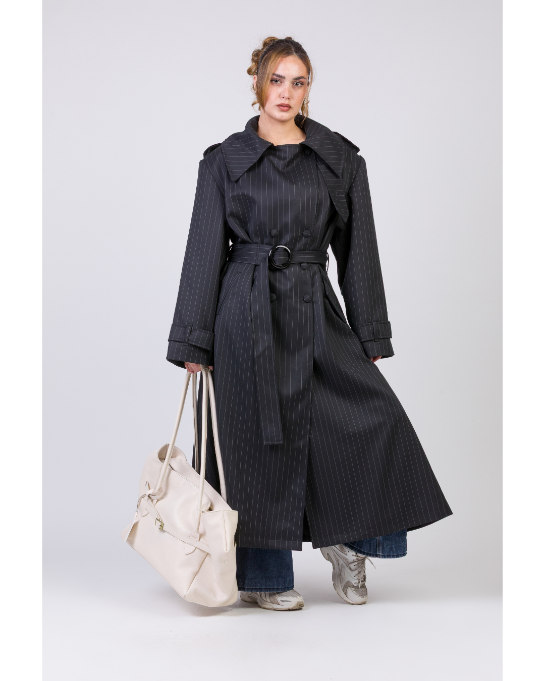 Trench Negro con lineas - Oveja bellavista tomé
